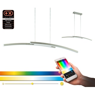 EGLO connect LED Pendelleuchte Fraioli-C, Hängelampe, Aluminium und Kunststoff, Farbtemperaturwechsel (warm, neutral, kalt), RGB, dimmbar, L 105 cm