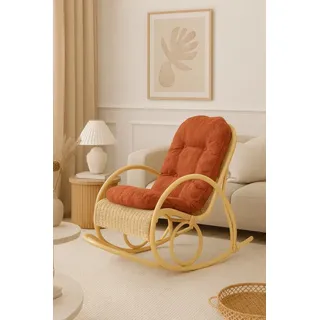 moebel-direkt-online Schaukelstuhl Luisa (Inklusive Kissenauflage), Naturmaterial Rattan beige