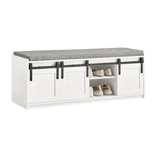 SoBuy Schuhbank 120 x 45 x 35 cm weiß / weiß