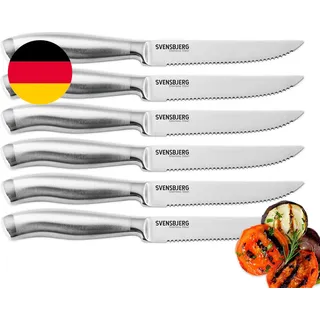 Steakmesser-Set, Wellenschliff, Edelstahl Steakmesser, Pizzamesser, Grillmesser,