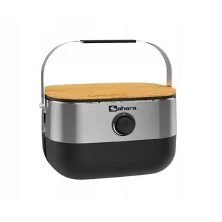 Tragbarer Gasgrill 2,7 kW SAHARA Mini BBQ aus Stahl für Gaskartuschen oder Gaskartuschen - Grau
