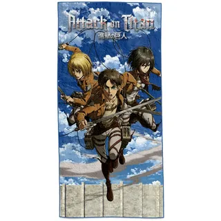 Sakami Attack on Titan Strandtuch 75 x 150 cm weiß