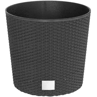 Helloshop26 - Hochbeet für Pflanzen und Blumen Terrasse Garten und Innenbereich abnehmbar 15/15,3 l Rattan PP anthrazit 02_0038600