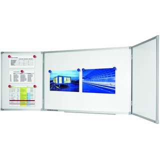 Legamaster Economy Klapptafel - weiß - 100 x (150-300) cm - Whiteboard mit fünf aufklappbaren Schreibflächen - magnetisch und beschreibbar - inkl. Zubehör
