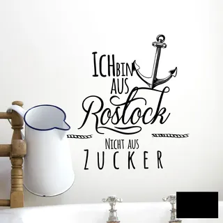 Wandtattoo Wandbild Wandaufkleber maritim Anker Tau Ich bin aus Rostock M2071 ilka parey wandtattoo-welt® - ausgewählte Farbe: *schwarz* ausgewählte Größe: *M - 50cm breit x 53cm hoch*