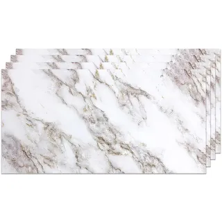 IZODEKOR Wandpaneele Marmoroptik 60x120 cm | Küchenrückwand Platte Wandpaneel | Pvc Wandverkleidung für Küche, Bad | Spritzschutz Küche | Wasserfest und Hitzebeständig | Ice Berg Beige