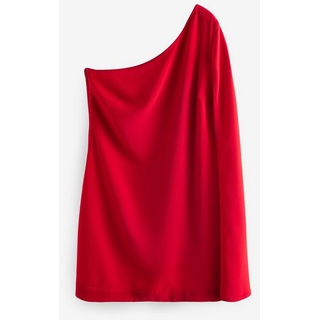 Next One-Shoulder-Kleid Einschulteriges Minikleid mit Cape-Ärmeln (1-tlg) rot 40