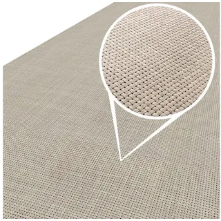 ANRO Küchenläufer Hochwertig Outdoorläufer Teppich TATAMI Läufermatte, Eckig, Höhe: 3 mm, Rattanoptik beige 67 cm x 100 cm x 3 mm