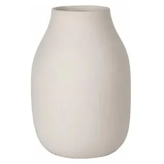 Blomus Vase 65705 Colora Moonbeam L, Porzellan, beige, Tischvase, rund, bauchig, Höhe 20 cm