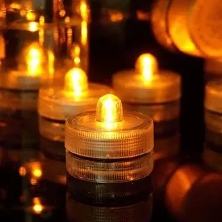 Kerzen. 12er-pack Batteriebetriebene, Wasserdichte Led-teelichter. Für Hochzeiten, Geburtstage Und Partys (farbe: Gelb).