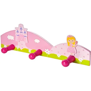 Baby oder Kinder Rosa Prinzessinnen Wandhaken Kleiderhaken aus Holz für Mädchen Kinderzimmer