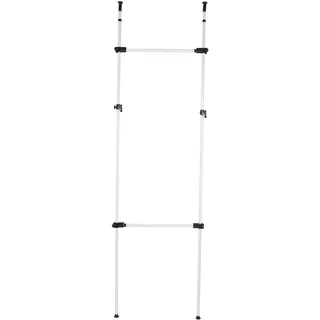 Garderobe Teleskop, Begehbarer Kleiderschrank Garderobensystem Teleskop Garderoben System Kleiderstangensytem Kleiderstange Teleskop ohne Bohren Kleidersystem Kleiderorganisationssystem mit 2 Stangen