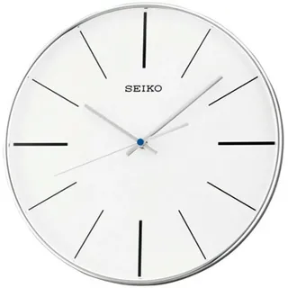 Seiko Wanduhr (Quarzuhr, Wohnzimmer, Esszimmer, Arbeitszimmer, Küche) silberfarben