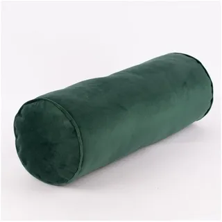 SCHÖNER LEBEN. Dekokissen Nackenrolle aus Samt mit Keder und Reißverschluss grün 20x55cm, made in Germany,handmade,Kederumrandung grün