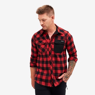 Campfire Shirt Herren Black/Dark Red, Größe:S - Herren > Oberteile > Hemden & Langarmshirts - 