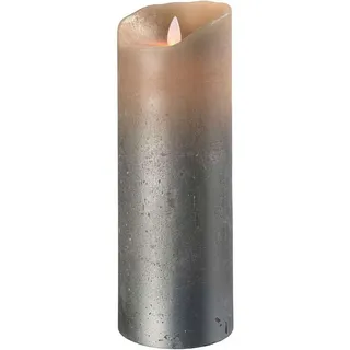 SOMPEX LED-Kerze Sompex Flame LED Echtwachskerze Sand metallic 8x23cm (Kerze), fernbedienbar, integrierter Timer, Echtwachs gelb