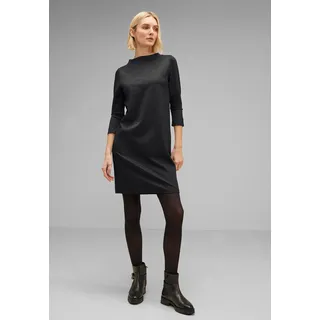 Jerseykleid STREET ONE Gr. 40, EURO-Größen, schwarz (black) Damen Kleider Freizeitkleider mit Stehkragen