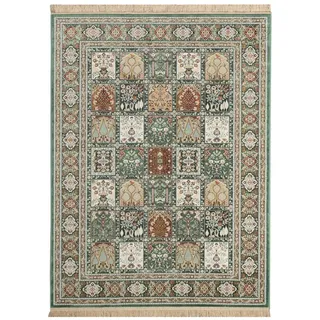 Steffensmeier Orientteppich Riad Felder, Rechteckig, Höhe: 5 mm, Bordüre bunt|grün 67 cm x 210 cm