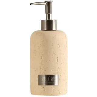 Seifenspender Beige Liquid Stone Travertin Shampoo-Flaschen, nachfüllbar, Lotion, Marmor, modernes Badezimmer-Dekor(Hand Soap)