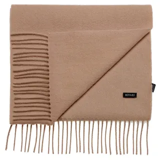Bovari Kaschmirschal Kaschmir Schal Herren – 100% Kaschmir / Cashmere – Premium Qualität, 180 x 31 cm beige