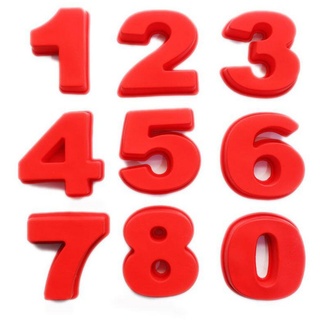 Rnemitery Gugelhupfform Zahlen Kuchenformen-Sets, 9-teilige Silikon-Backformen Dekoration rot
