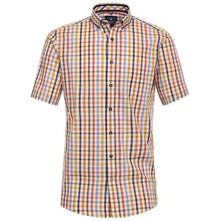 Redmond Kurzarmhemd kariert Comfort Fit gelb L