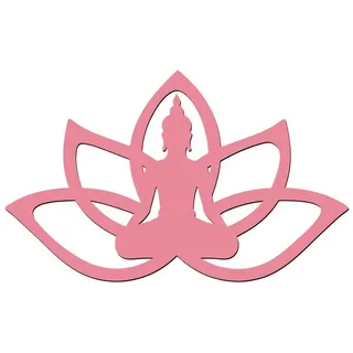 Namofactur Wandtattoo Buddha im Lotus XXL Wandtattoo rosa