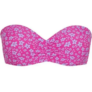 CHIEMSEE Bikini-Oberteil im gemusterten Bandeau-Design, Größe 42 C_D in Pink 2940
