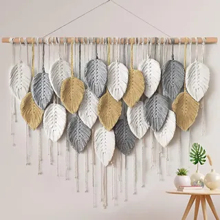 LOMOHOO Makramee-Wandbehang, Boho-Heimdekoration, böhmische gewebte Dekoration für Schlafzimmer, Wohnzimmer, Wohnheim, Galerie, perfekte handgefertigte Geschenkideen