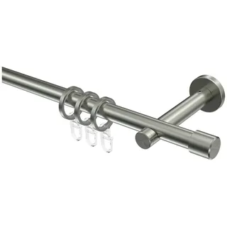 INTERDECO Gardinenstange Enorma Casa, Ø 16 mm, 1-läufig, Fixmaß, kürzbar, Wandmontage, Deckenmontage, Edelstahl, Edelstahl silberfarben Ø 16 mm x 180 cm