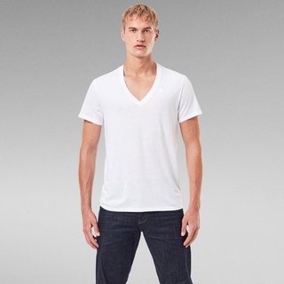 Base Heather V-Neck T-Shirt 2-Pack - Weiß - Herren - S