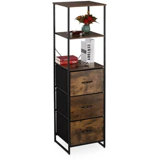 Relaxdays Vintage Regal Standregal 155 x 43 x 42,5 cm Schwarz/Braun