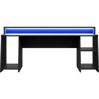 Gaming-Tisch FORTE "Tezaur" Tische Gr. B/H/T: 200 cm x 91,1 cm x 54,3 cm, schwarz Gamingtische Schreibtisch mit RGB-Beleuchtung und Halterungen, Breite 200 cm