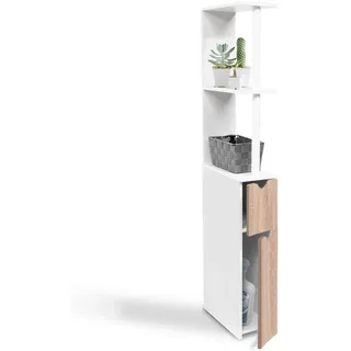 IDMarket Wc-m√∂bel Regal Holz Willy 2 Türen Weiß Und Buche