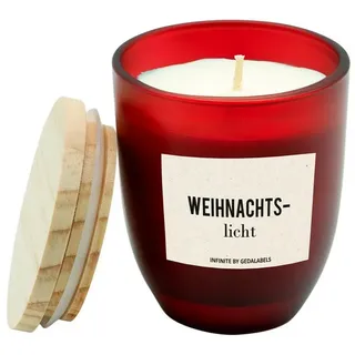 Geda Labels GmbH Adventskerze Weihnachtslicht 100% Sojawachs 7x8cm (1-tlg), Rot, 7x7x8, ohne Duft rot