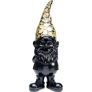 Kare Design Deko Figur Zwerg Standing, Schwarz, Gold, 61cm