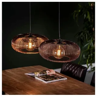 famlights Pendelleuchte famlights, Pendelleuchte Nadine in Kupfer E27 2-flammig schwarz