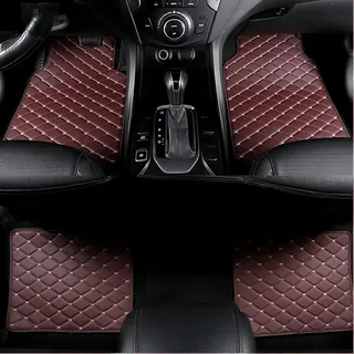 4 Stück Pack Auto-Fußmatten für Cupra Terramar VZ 2.0 TSI 4Drive 2024 2025+, Leder Allwetterschutz Vorne Hinten wasserdichte rutschfesteAuto Bodenmatte,D Coffee