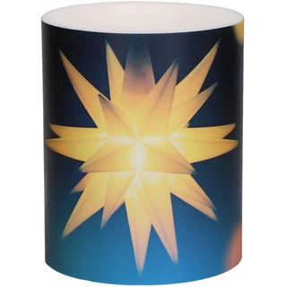 Lampionkerze - Sterne der Hoffnung. Stimmungsvolle Weihnachtsdeko im Format Ø 10 x 12 cm, Brenndauer ca. 20 h, danach als Teelichthalter verwendbar