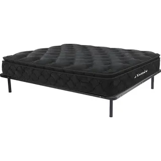 Taschenfederkernmatratze-Lattenrost Set - 160 x 200 cm - integrierter Topper - 1 Zone - Härtegrad 3 - Stärke 28 cm - BLACK DREAM von YSMÉE