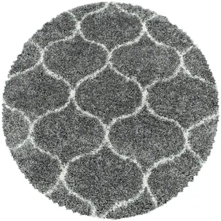 KADIMA DESIGN RONDA Hochflorteppich 160 x 160 cm Grau