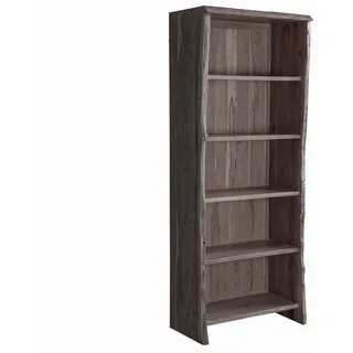 MASSIVMOEBEL24.DE Regal Akazie 81 x 45 x 204 cm Grau