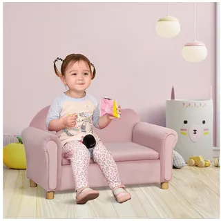 Homcom Kindersofa mit Stauraum 84 x 41,5 x 48,5 cm Kunststoff rosa