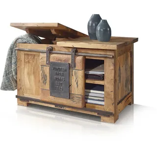Rustikale Truhe Sitztruhe Sitzbank BRISTOL rustikal Mango Holz lackiert B76xH46