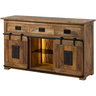 MASSIVMOEBEL24.DE Sideboard 150 x 90 x 45 cm Beige / Braun
