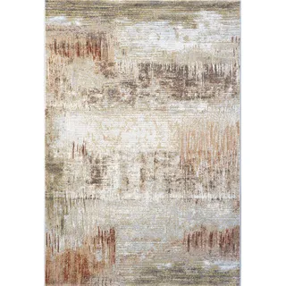 Novel Webteppich Argentum, Braun, Grau, Terracotta, Textil, Abstraktes, rechteckig, 80x150 cm, Oeko-Tex® Standard 100, für Fußbodenheizung geeignet, Teppiche & Böden, Teppiche, Moderne Teppiche
