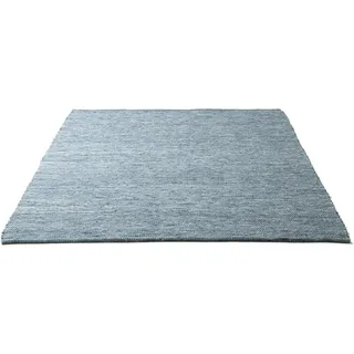 Sansibar Wollteppich SANSIBAR "Hörnum", blau, B:40cm H:12mm L:60cm, Schurwolle, Teppiche, Handweb Teppich, meliert, reine gewalkte Wolle, handgewebt