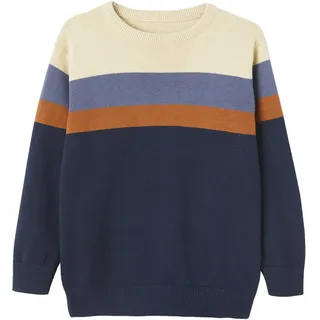 Vertbaudet Jungen Feinstrickpullover mit Streifen wollweiß gestreift 140 - 10 Jahre