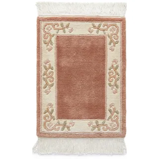 Wollteppich LUXOR LIVING "Giza", rosa (altrosa), B:120cm H:12mm L:180cm, Obermaterial: 100% Wolle, Teppiche, reine Wolle, handgeknüpft, mit Bordüre und Fransen