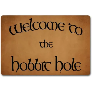 ZQH Lustige Fußmatte - Willkommen im Hobbit-Loch - The Lord Of The Ring - 23,6 x 39,9 cm - Rutschfeste Wohnkultur - Witz Geschenk - Eingangsweg - Innen